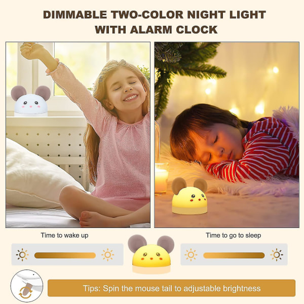 Lasten herätyskello Digitaalinen söpö sängyn vieressä oleva kevyt uniharjoituskello ajastuksella poikien tyttöjen huoneeseen