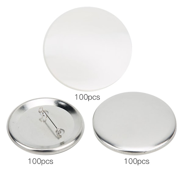 100 Set 56mm Knappnålar Knappdelar Märkestillverkningstillbehör DIY Hantverksmaterial