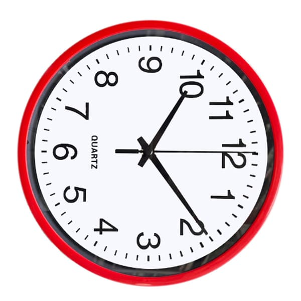 20 cm Tyst Väggklocka Rund Modern Precis Väggklocka för Hem, Studierum, Kök, Sovrum, Röd