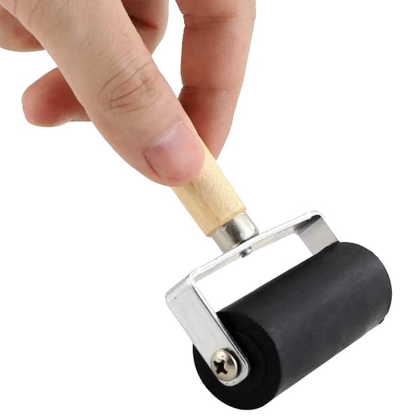 Pakke med 3 gummivalser for pressing, blekking og stempling, tilgjengelig i størrelsene 4 tommer, 2,4 tommer og 1,4 tommer
