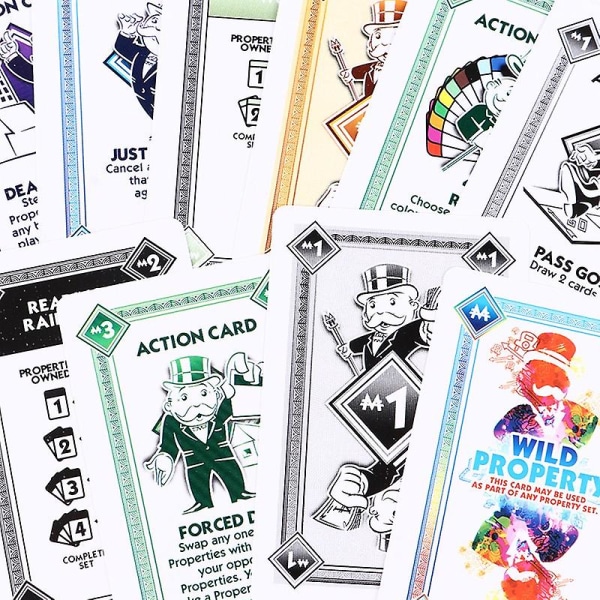 Puslespil Familiefest Brætspil Engelsk Version Monopoly Trading CardGame Playing Blue