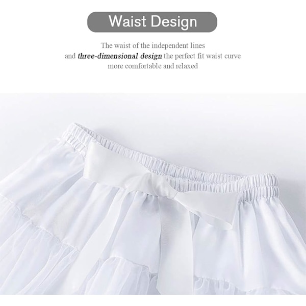 Elastisk midje Chiffon underskjørt Puffy Tutu Tyllskjørt Prinsesse ballettdans Pettiskirts Underskjørt