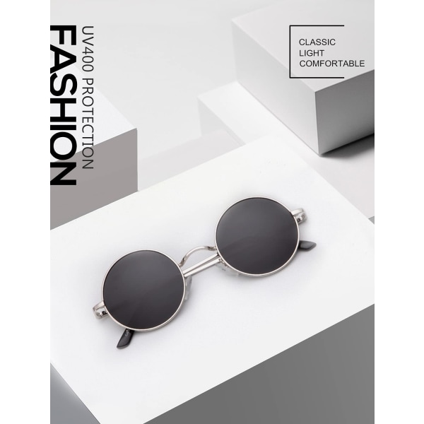 John Lennon Briller Runde Solbriller menn Polarisert sirkel for menn