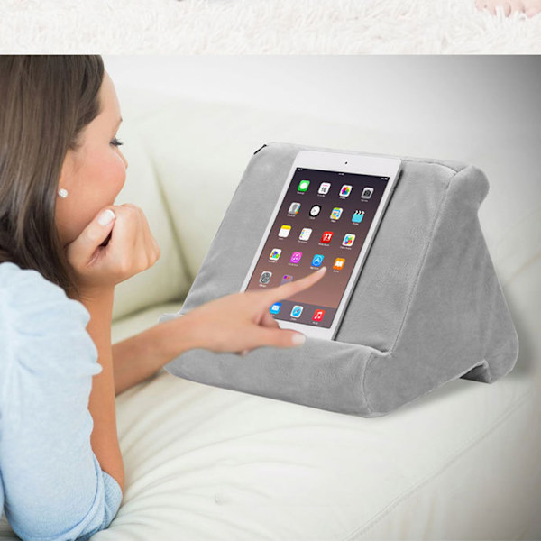 Tablet Stativ Pudeholder Trekant Blød Pude Bærbar Multifunktionel Tablet Stativ Pude til Sofa Seng