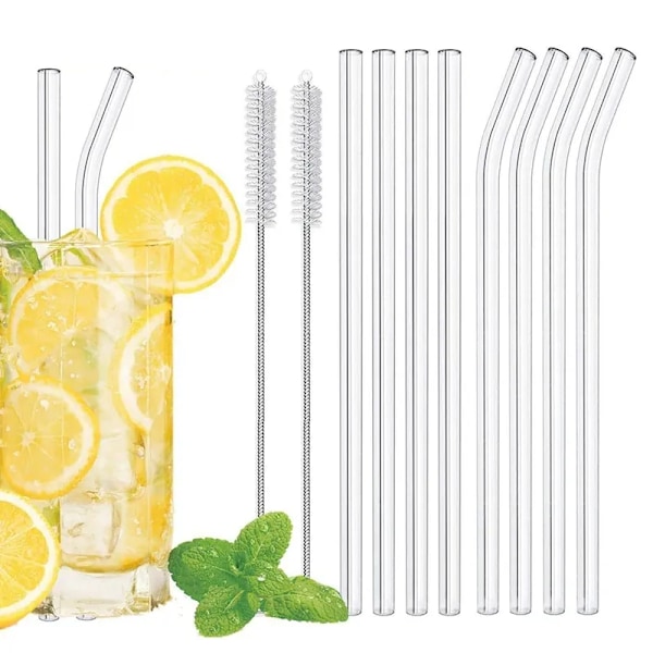 Smoothie straw made of glass Reusable transparent straws