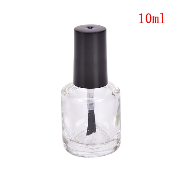 1 stk. 5/10/15 ml tom glas neglelakflaske med børste negle O Transparent Transparent 10 ml