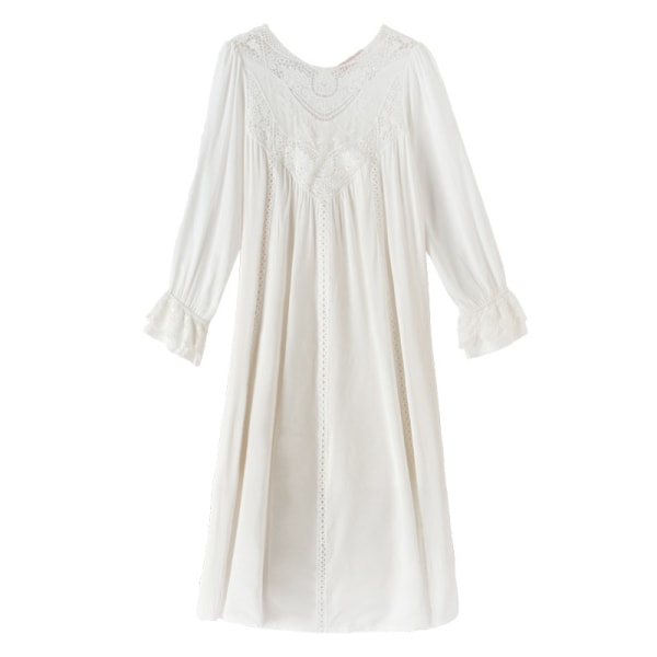 Nattkjole for kvinner Long Sheers Vintage Nattkjole Lace Lounge Natttøy Pyjamas For hvit white l