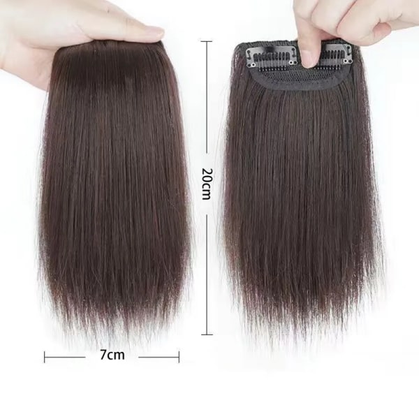 10/20/30 cm kort rett syntetisk hårputer myke usynlige hårstykker Klips i ett stykke parykker for kvinner hårforlengelsesparykk Mørk brun-20 cm Dark Brown-20cm 1PC