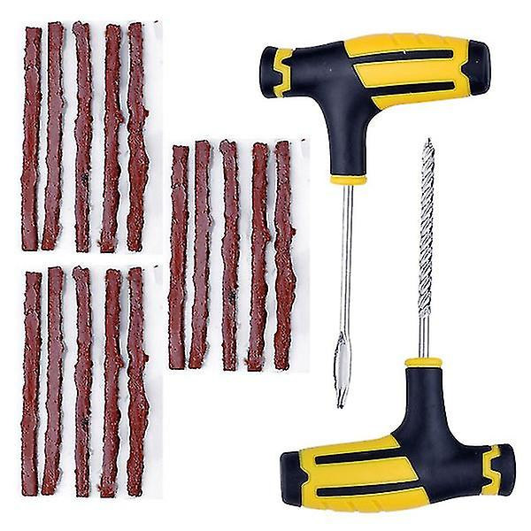 Bil Däck Reparationsverktyg Gummi Strips Däck Reparationssats Studsverktyg Set Slanglösa Däck Däck Puncture Plug