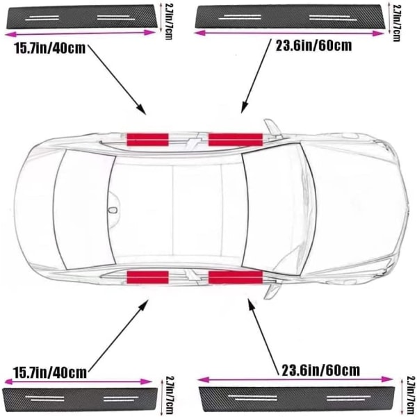 5 st bilskyddsskydd, självhäftande kolfibertejp anti-scratch bilskyddskantlister ingångsskydd klistermärken, inre tillbehör