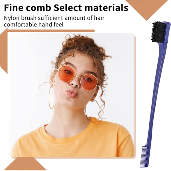 Slick Brush Sæt Teasing børste Sæt Plastik børste Hårbørste Teasing kam Kant hår børste Grooming kamme Blue