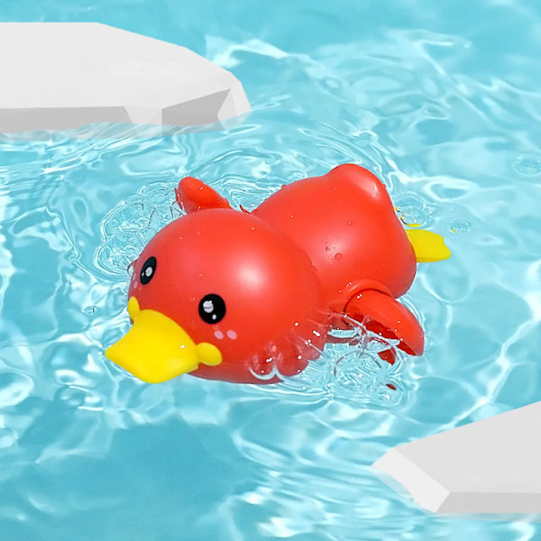 Sød Bade-Skildpadde Hval Pool Strand Klassisk Kæde Opvindslegetøj Vandlegetøj til Børn red duck