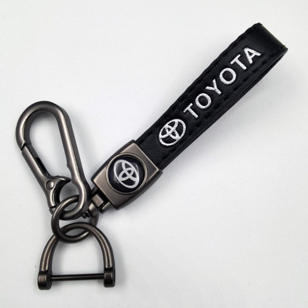 Car Leather Bike Keychain Metal Finish | Heavy Duty nøkkelring | Nøkkelring og krokbeslag Sølv maskinvare Silver Hardware Toyota