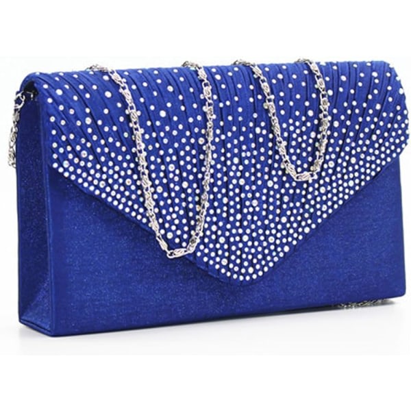 Kvinde Diamante Kuvert Clutch Taske Aften Pung Pung Bryllup, Bryllup, Prom, Fest Skuldertasker (Royal Blue)