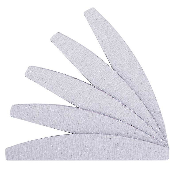 25 st/förpackning Nagelslipningsbuffertfiler 100/180 Korn Halvmåne Nagelfil Slipning Polering Manikyr Tillbehör Verktyg