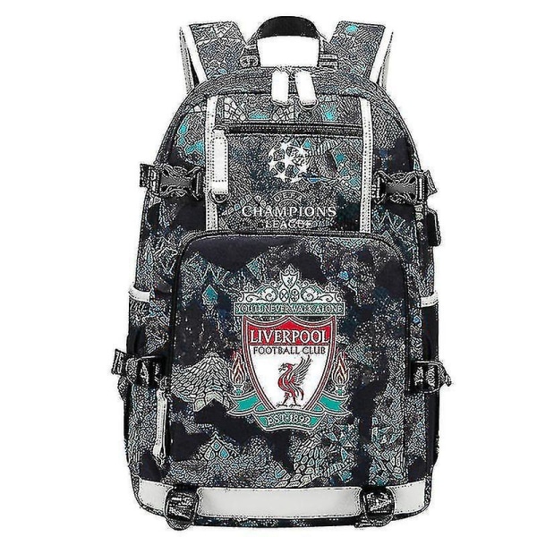 Liverpool Champions League Trykk Ryggsekk Fritid Sports Bag Multifunksjonell Datamaskin Bag