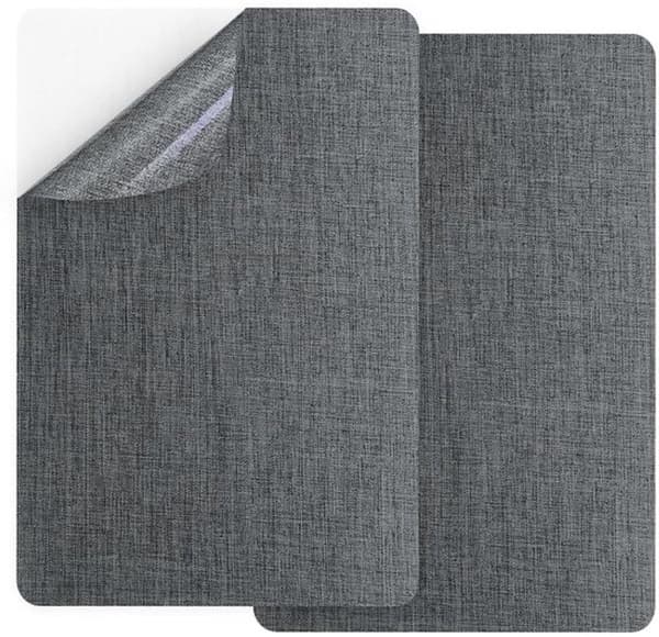 2 stk. selvklæbende lapper til tekstilreparation - Mørkegrå - Til sofa, telt, møbler, bilsæde - 20 x 28 cm