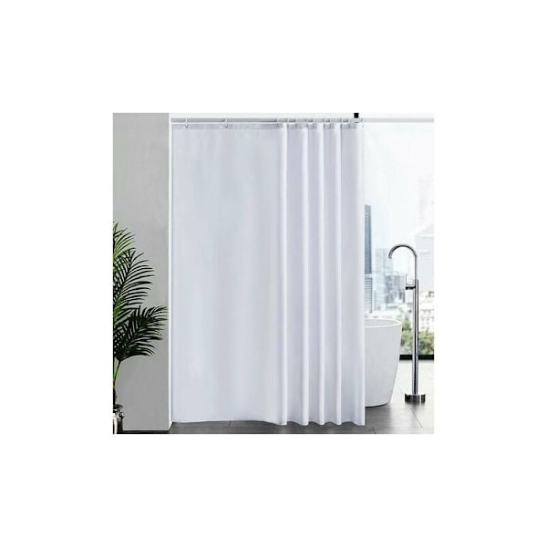 1pc Mildew Resistant Shower Curtain Washable Waterproof Fabric Large Polyester Shower Curtains for Bathtub or Bathroom White 200x220cm