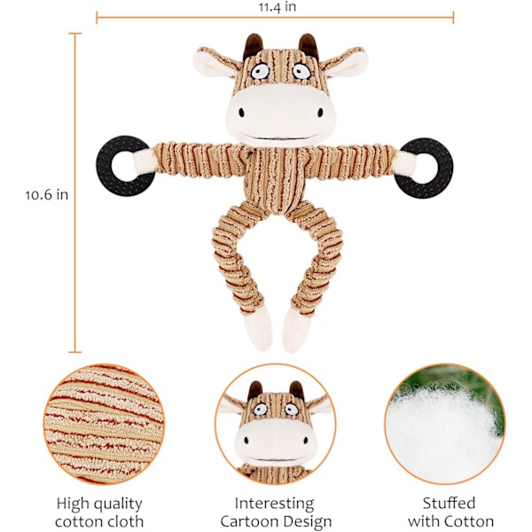 Pipande Hundleksaker För Tråkighet - 3-pack Hållbara Tuffa Valpleksaker Paket Plush Mjuk Interaktiv Hund