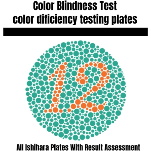 Ishihara Färgblindhetstestbok - 38 Tavlor, Optometri Synprovstavlor för Färgblindhet