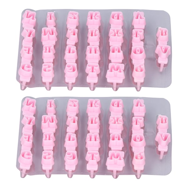 2 Æsker Engelske Bogstavforme Kage Fondant Tryk Stempling Silikoneform Kagedekoration 0.2