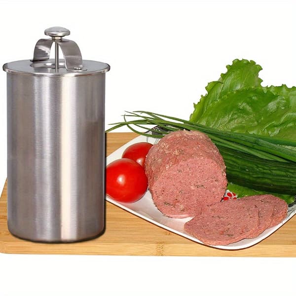 Ham Press i rustfrit stål med termometer, trykkoger til kødpålæg