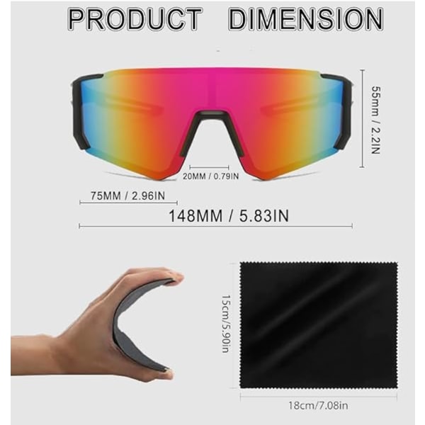 Cykelsolbriller, sportspolariserede solbriller til mænd og kvinder, UV 400 beskyttelsesbriller