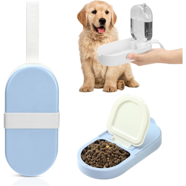 Dog Water Bottle, Portable Dog Travel Water Bottle Dispenser with Treat Container, Pet Water Bottle and Bowl 2 in 1