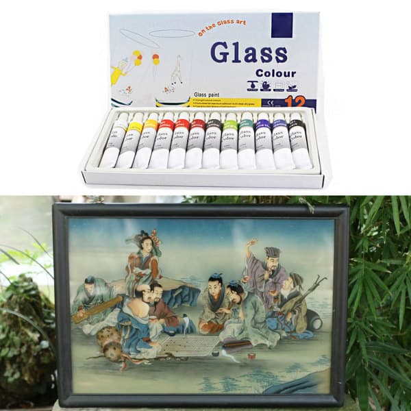 12 ml 12 farvers glasmaling Akryl Håndmalede pigmenter tegnerør Kunsttilbehør SQBB_max