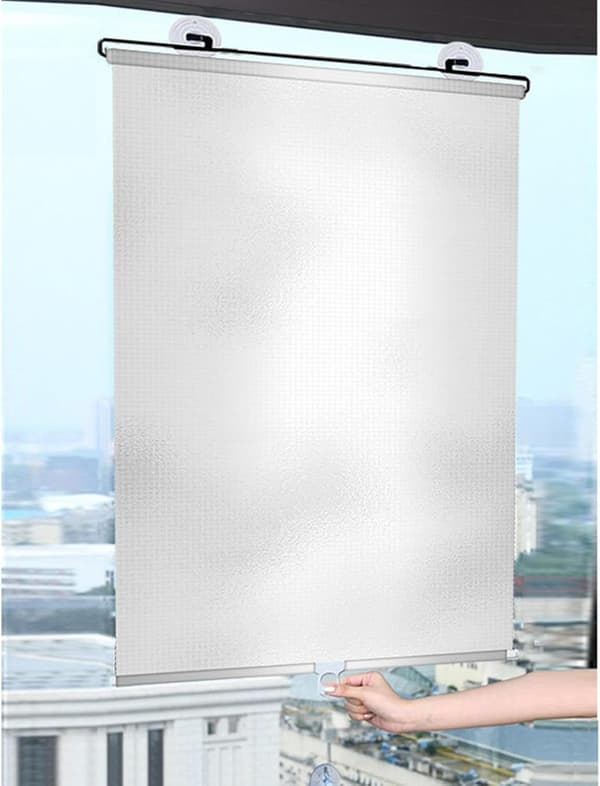 Sunshade Roller Blind with Suction Cups - Telescopic, Portable Blackout Roller Blind, Car Sunshade Roller Blind - Silver 1 st-40*60cm
