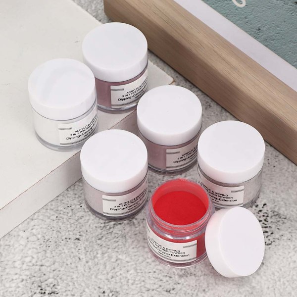 Nagel Akryl Pulver Naglar Dipp Pulver Nagelkonst Dekoration Kit Set