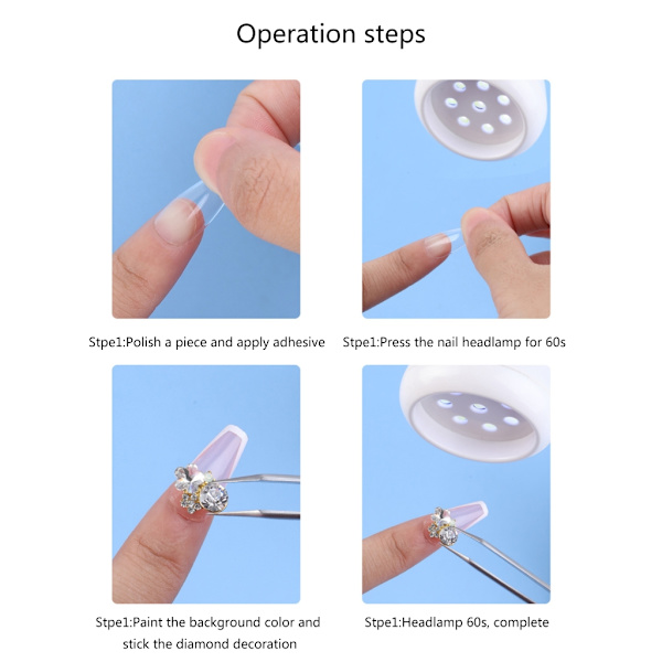 LED UV-nagellampa, Mini Hands Free Light Rotatable Nagel torktumlare Snabbtorkande Nagellack Härdande Lampa Svanhals Flash Härdande Ljus White 0.24