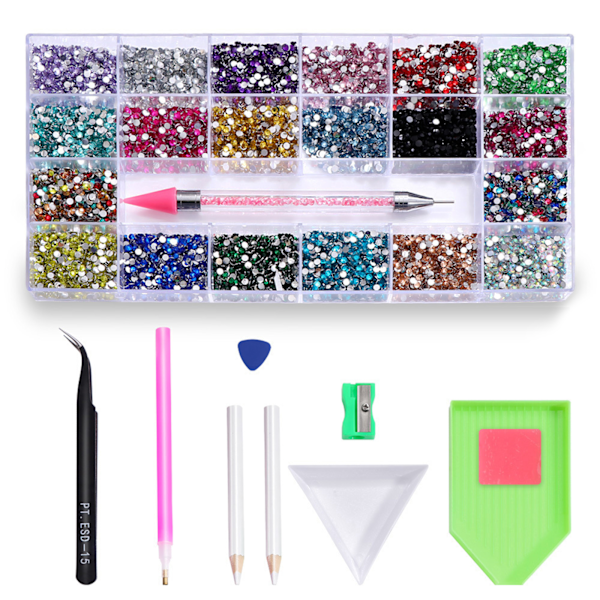 Nagelkonst Strassats med lim Strass Flatback AB Kristall Nagelkonst Set Strass Nagelstenar iriserande 1 0.38