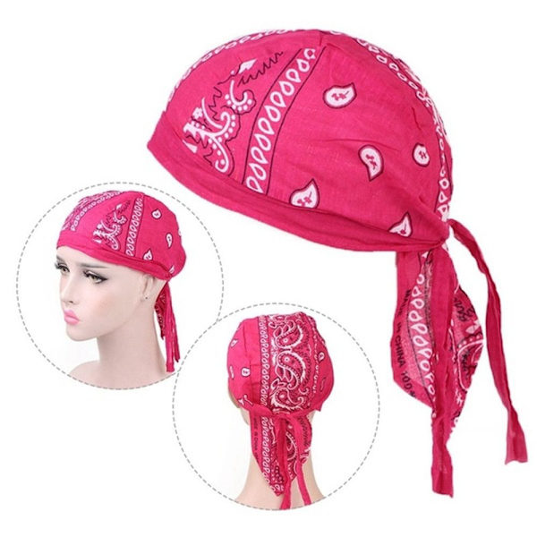 Hurtigtørrende bomuldspirathat udendørs sports bandana sort black