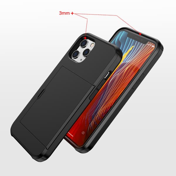 Kompatibelt iPhone 14 Pro deksel med kortholder - Svart - 1 stk