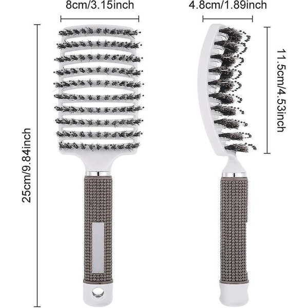 3-pak hårbørste ventileret buet børste til at filtre hår.
