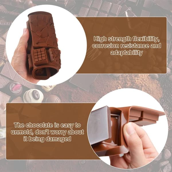 Silikon Sjokoladeform DIY Baking 20.4 x 15 cm 4-Dels Sett for Godteri Kake Dekorering