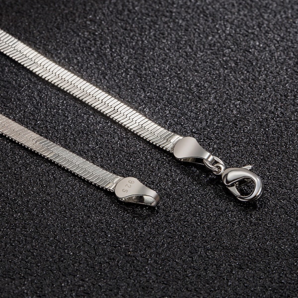 Silverhalsband 4MM ormkedja för män och kvinnor par i sterling silver smycken bladkedja