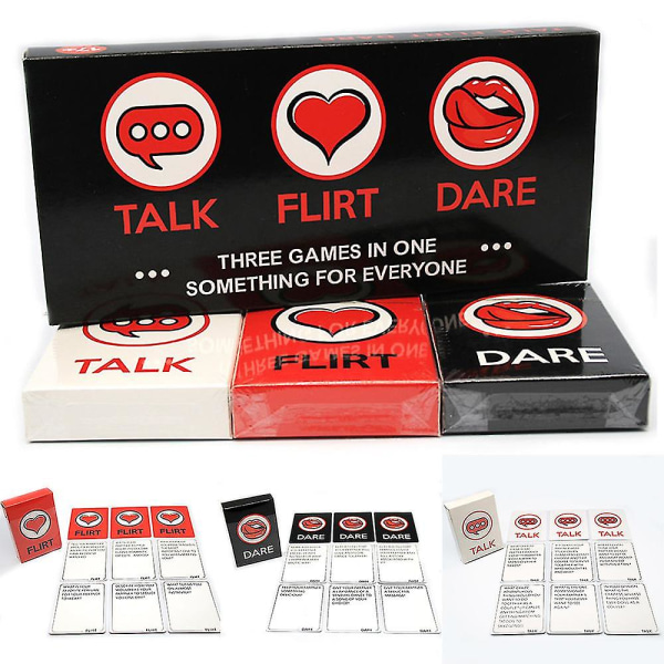 Talk, Flirt eller Dare Par Spel Kul Och Romantiskt Kort Spel Konversationsstartare, Flirtiga Spel Eller Coola Vågar