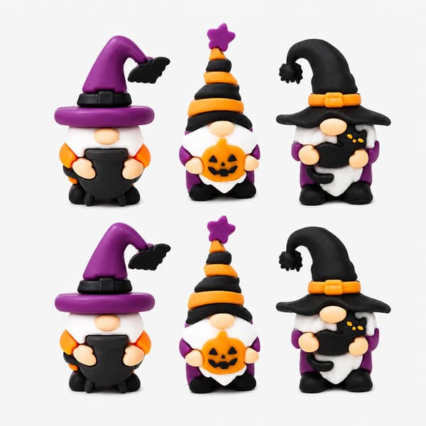 Halloween Nissefigur Sæt, Græskar Troldmand Mini Dekorationer til Bordplade, 3/6/12 Stk. 3pcs