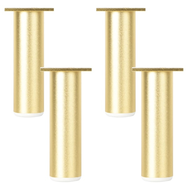 4×Sofa Bordben Sofa Ben Guld, Bordben Justerbar Højde, Rørformede Ben Runde, Højde: 6-30cm Base Aluminiumlegering | Anodiseret overflade 30 cm