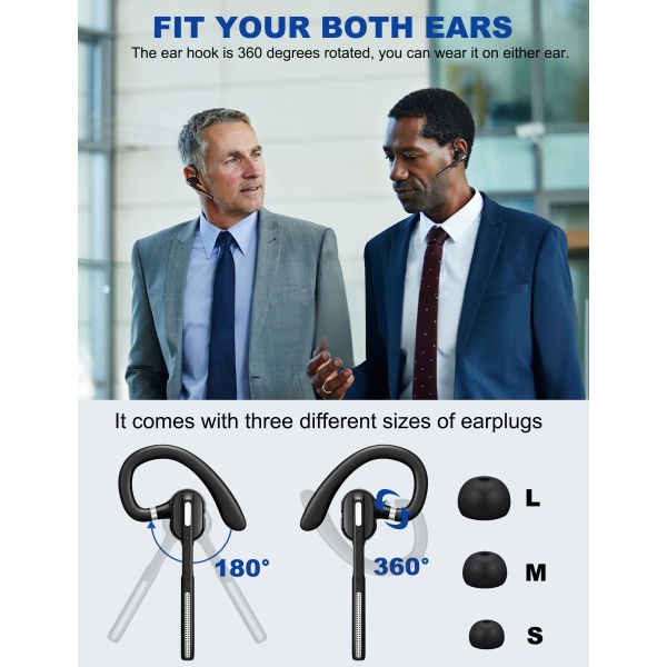 Bluetooth -kuuloke V5.1, langaton kuulokemikrofoni akkunäytön case