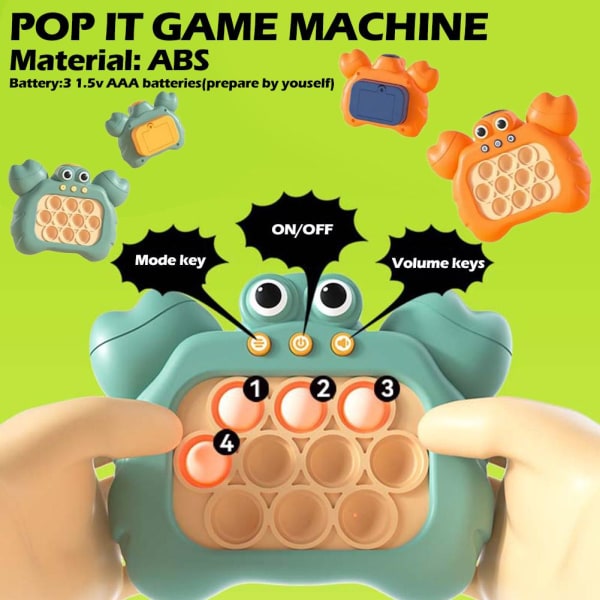Pop It Game Machine Sød Krabbe Forælder-Barn Interaktiv Stress- green crab one size