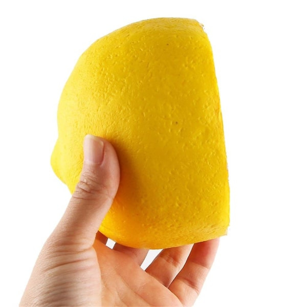 Squishy halv frisk citron langsomt stigende nøgleringe stress frugt boldkæde charme legetøj