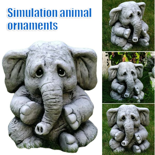 Simulering av elefantstatue harpikshåndverk for hagedekorasjon default