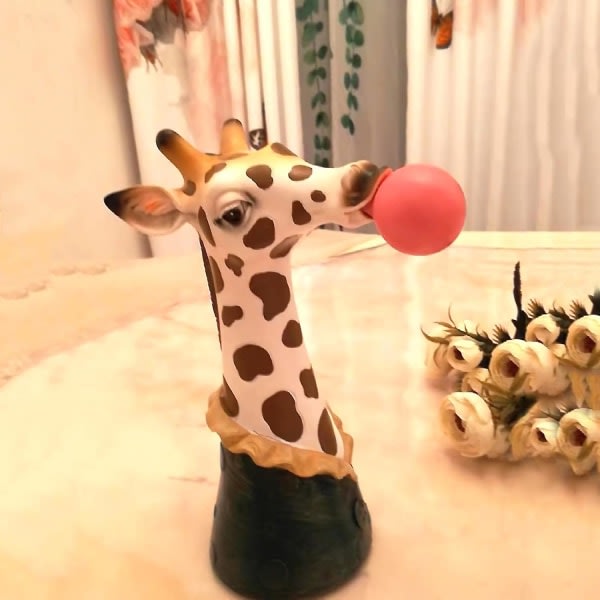 Giraffe Vase Harpiks Dyrehoved - bobler blæsende dyreansigt Tør blomstervase til boligindretning