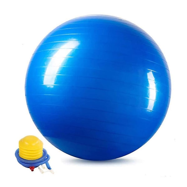Dhrs træningsbold, standard fitnessbold til kropsholdning, balance, yoga, pilates, core og genoptræning (farve: blå - 75 cm)