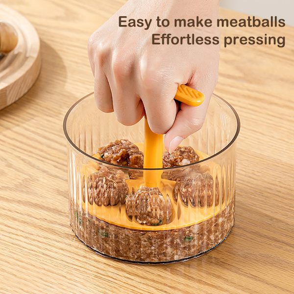 Ny 1PC Transparent Kjøttbolle Maker Orange