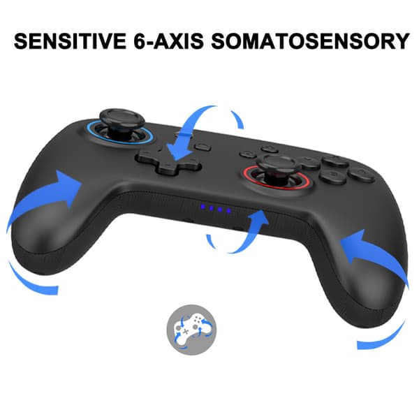 Switch Pro Controller, Trådløs Switch Controller med LED-lys/Dobbelt Vibration, Fjernbetjeningsspil