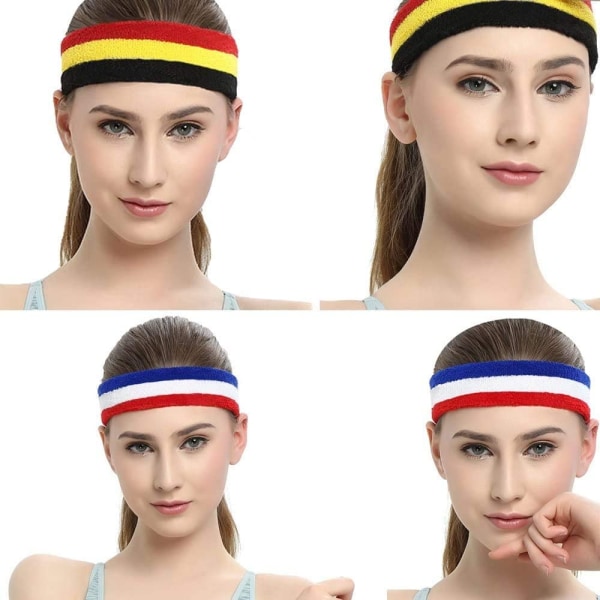 Sport Headband Men Women Sweatbands Head Forehead Toweling Headband Sport for Running Bike Jogging Tennis Football